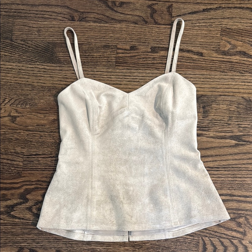BCBGMaxAzria Marci Faux Suede Corset Tank